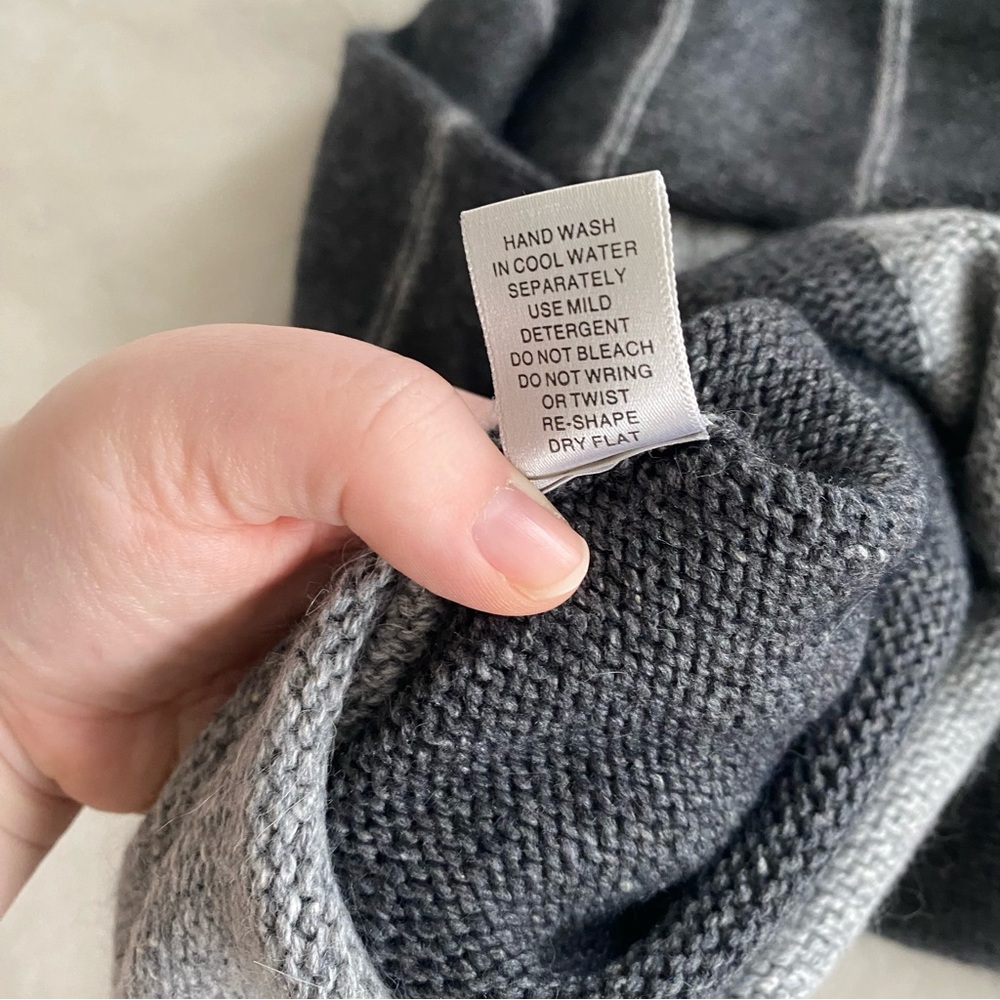 Gray Patterned Grandpa Sweater - image 7